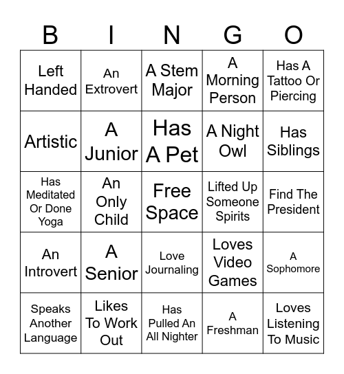 We Evolve Bingo Card