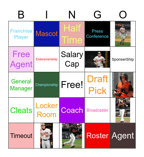 Sports Bingo Reagan Buss Bingo Card