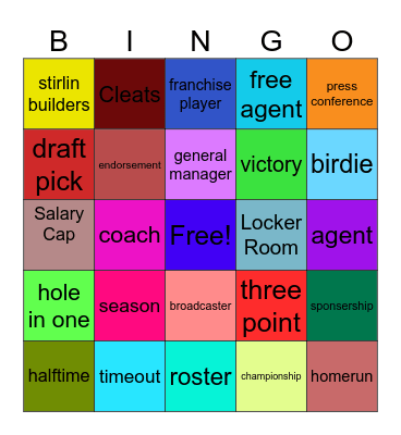 sports bingo Card