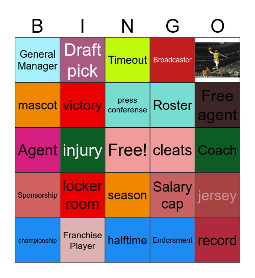 sports Bingo Micah Gordon Bingo Card