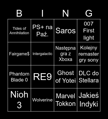 State of Play 24.09.2025 Bingo Card