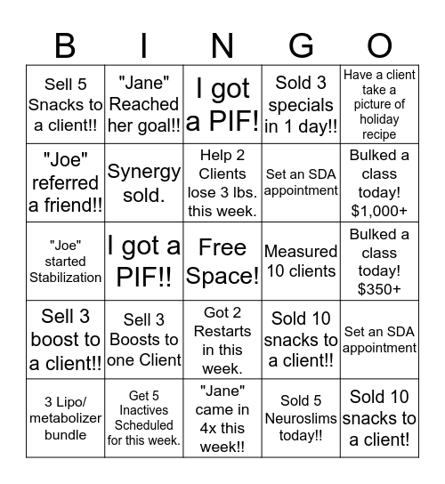 Staff Bingo Card