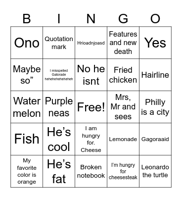 I like cmesastf Bingo Card