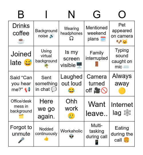 We do work. Bingo Card