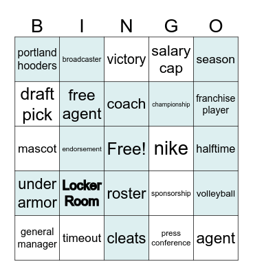 Sports Bingo Remy Bingo Card