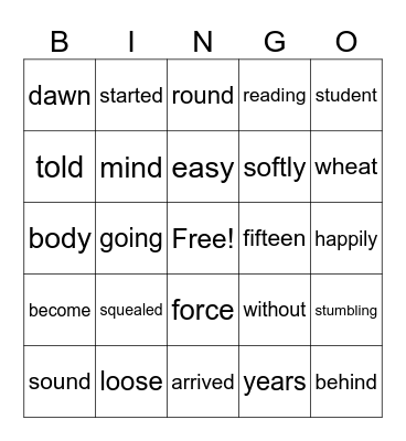 3rd Grade Bingo Card