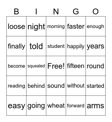 3rd Grade Bingo Card