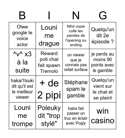BINGO BLEACH SOLO #1 ?? Bingo Card