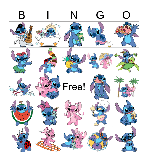 Stitch BINGO Card
