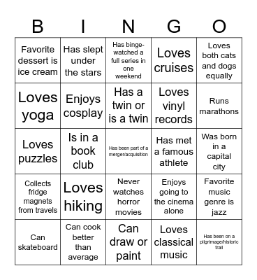 CPX Large Screen Day Bingo Card