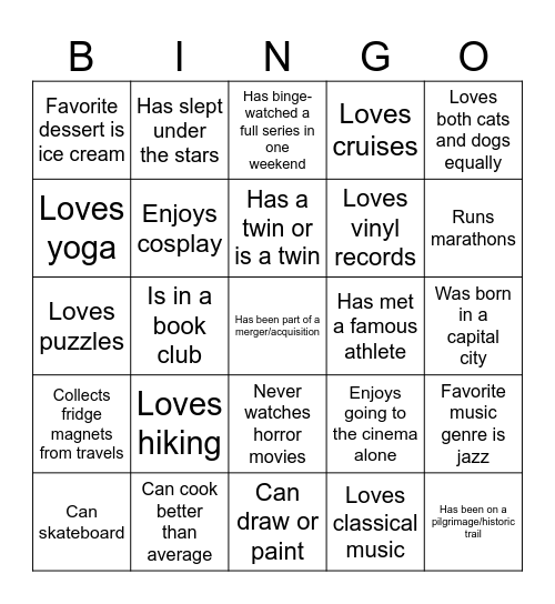 CPX Large Screen Day Bingo Card