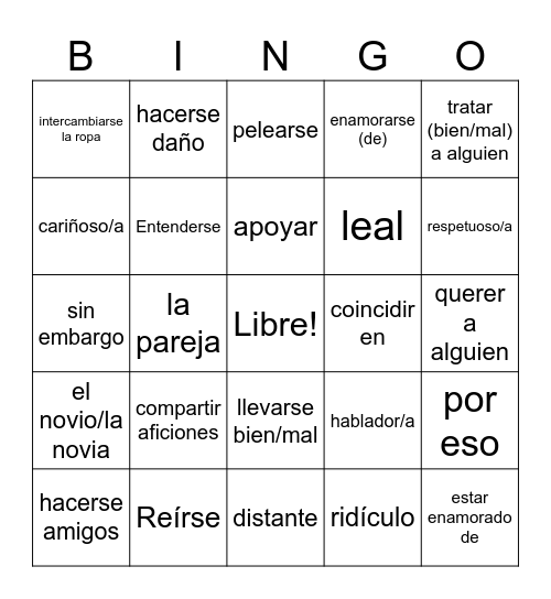 Reporteros 3 1.2 Bingo Card