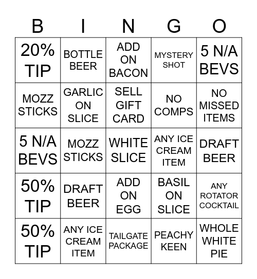 TO-BINGO PM Bingo Card