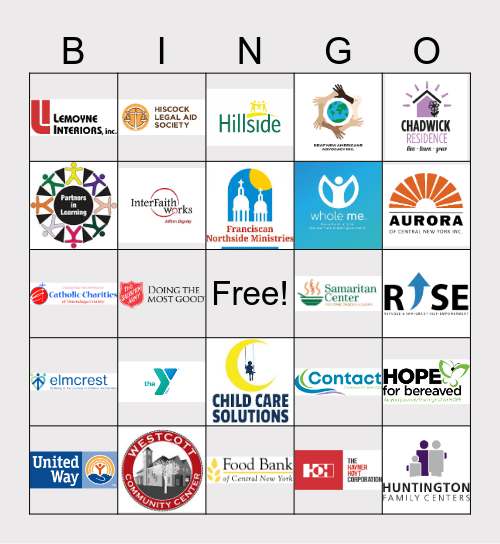 United Way of CNY - Employee Contribution Campaign 2025 Bingo Card