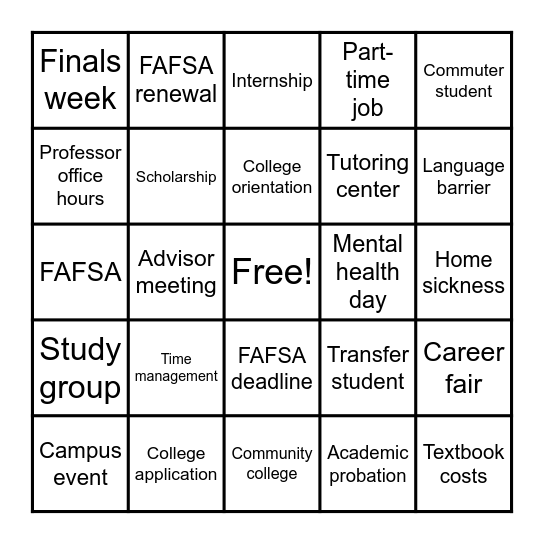 FGSC BINGO Card