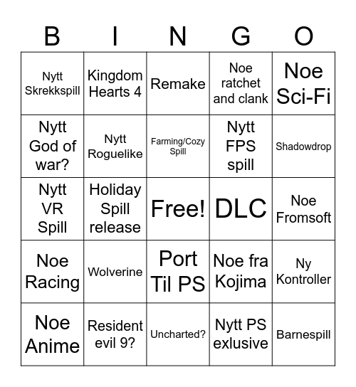 State Of Play 24.09.25 Bingo Card
