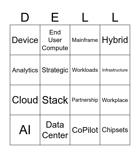 Data#3 - Sales Kick Off Bingo Card