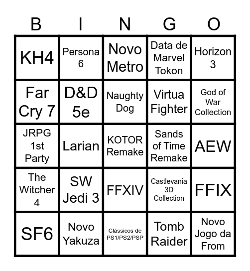 State of Play Setembro 2025 Bingo Card