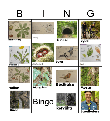 Naturbingo september Bingo Card