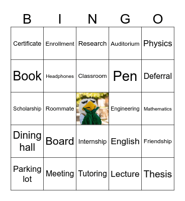 College Student Bingo! Bingo Card