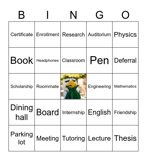 College Student Bingo! Bingo Card