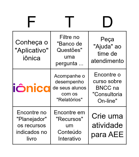 Navegação iônica Bingo Card