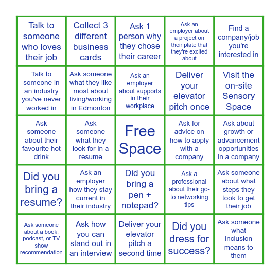 E3 DEAM Mixer - Job Seeker BINGO Card