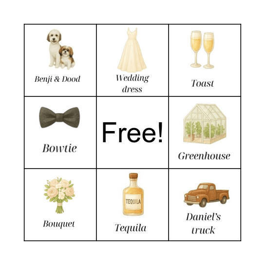 Kara is getting married! Bingo Card