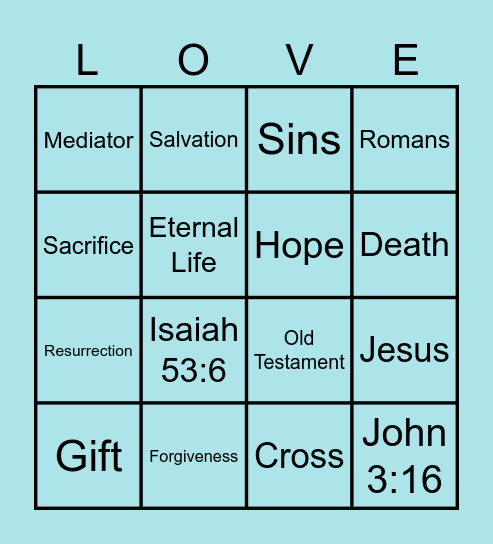 Gods love for us Bingo Card