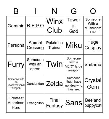 2025 FanX Bingo Card