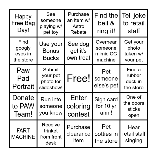 ANNIVERSARY SCAVENGER HUNT Bingo Card