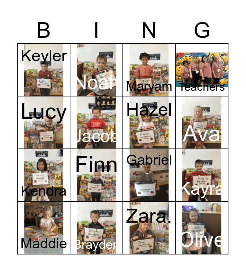 Cheetah Class AM Bingo Card