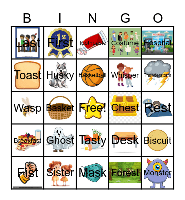 Medial and Final /s/ Blends Bingo Card