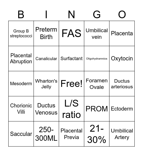 Week 1 Bingo Card