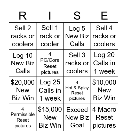 P11 RISE BINGO! Bingo Card