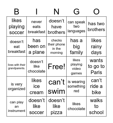 “Find Someone Who…” Bingo Card