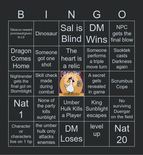 Icewind Dale RotF (Hardcore - Ep. 19 Xardork Sunblight Bingo Card