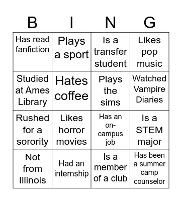 Know Your Neighbor Bingo Card