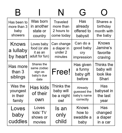 Peek A Bingo Card