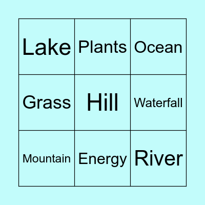Nature Bingo Card