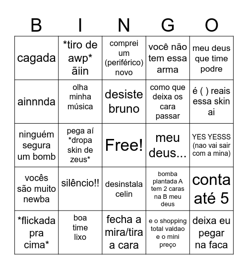 bingo do teacher no CS Bingo Card