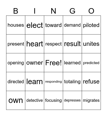 5.2 BINGO Card