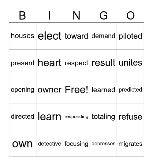 5.2 BINGO Card
