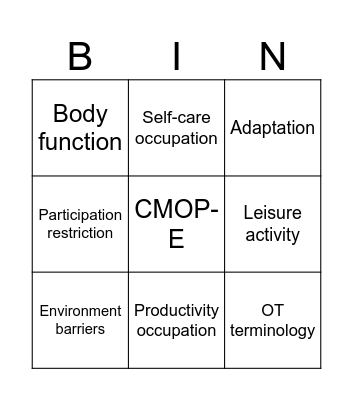 OT Bingo Card