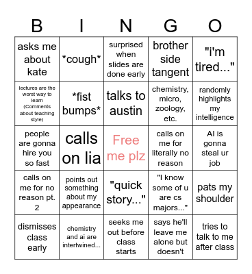 CompSci Bingo Card
