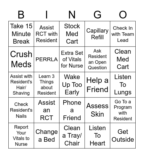 <(o.o<) Clinical Bingo (>o.o)> Bingo Card