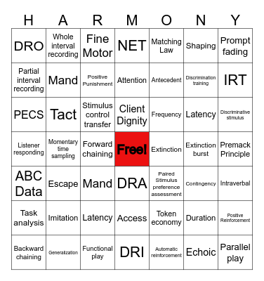 Team Meeting 9/25/25 Bingo Card