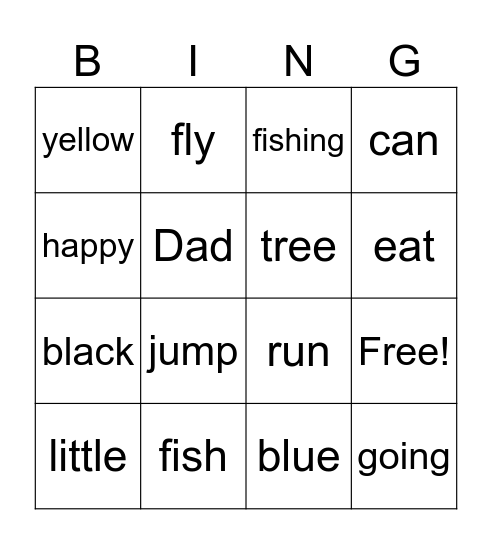 Lesson 7 and 8 Bingo Card