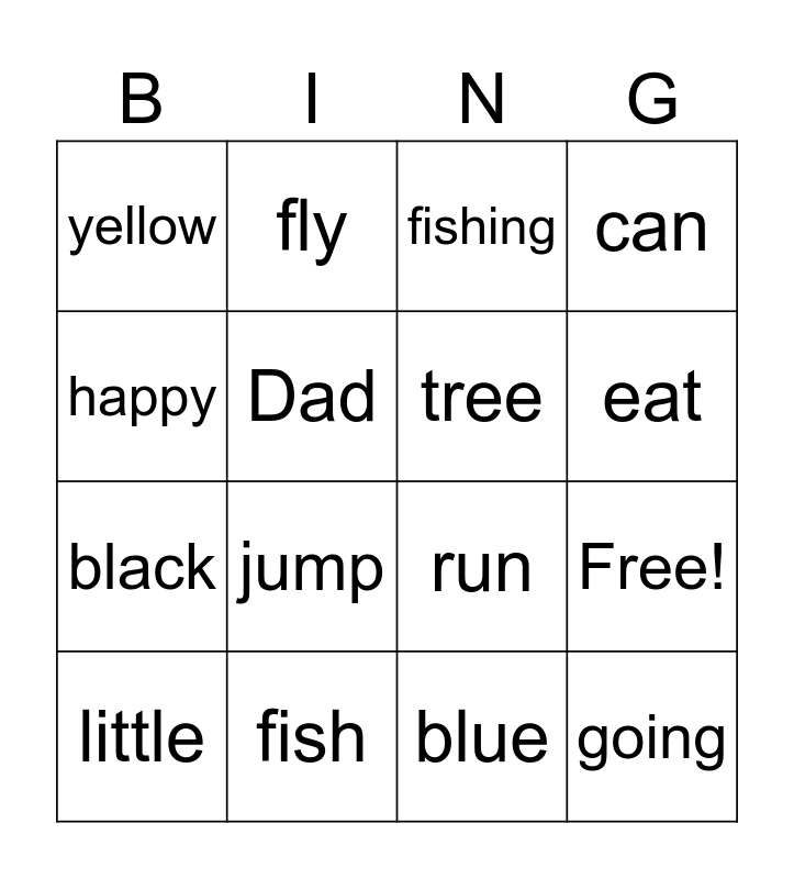 Lesson 7 and 8 Bingo Card