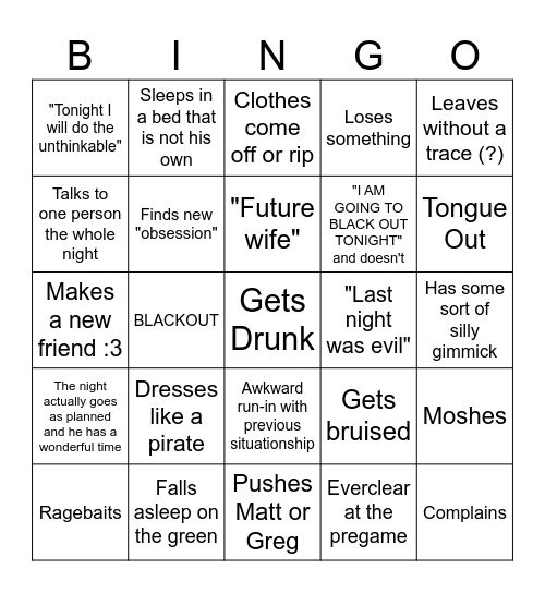 Andrew Mikalajczyk Bingo Card